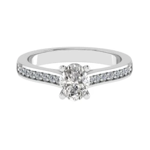 Charook Lab-Created Diamond 4 Prong Side Stone Engagement Ring