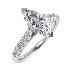 Chyna Lab-Created Diamond Marquise cut 4 Prong  Side Stone Engagement Ring