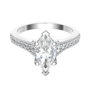 Chesna Lab-Created Diamond Yellow Gold 6 Prong Side Stone Engagement Ring