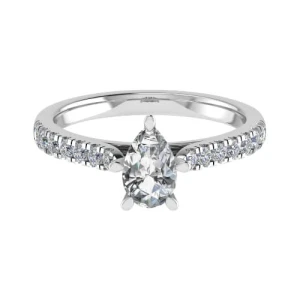 Catrice Lab-Created Diamond Yellow Gold Prong Side Stone Engagement Ring
