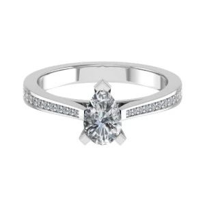 Calla Natural Diamond 3 Prong Side Stone Engagement Ring