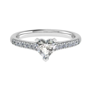  Celestia Lab-Created Diamond Rose Gold 3 Prong Side Stone Engagement Ring