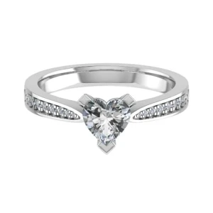 Jacqueline Lab-Created Diamond 3 Prong Side Stone Engagement Ring