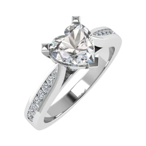 Natalia Lab-Created Diamond 3 Prong Side Stone Engagement Ring
