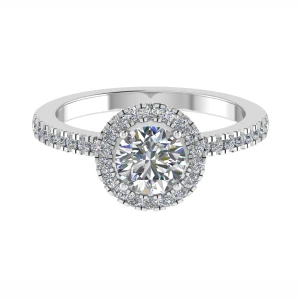 Eleanore Lab-Created Round cut 4 Prong  Cluster Diamond Ring