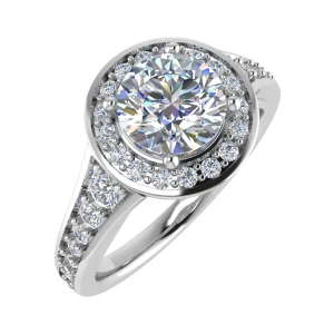 Tessa Lab-Created White Gold 4 Prong Cluster Diamond Ring