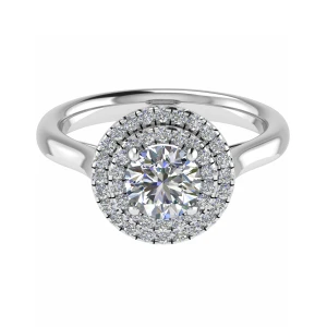 Leena Lab-Created Round cut 4 Prong  Cluster Diamond Ring