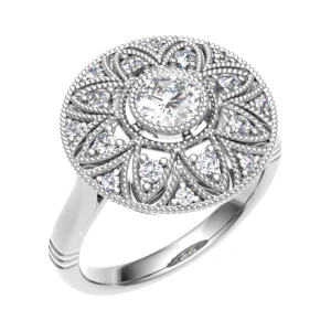 Rachel Lab Grown Platinum Bezel Cluster Diamond Ring