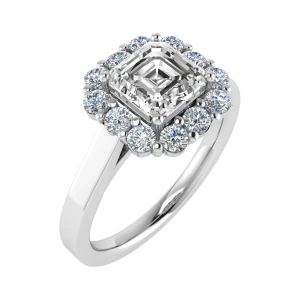 Stephenie Lab-Created White Gold 4 Prong Cluster Diamond Ring