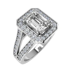 Nyra Lab-Created Rose Gold Double Prong Cluster Diamond Ring