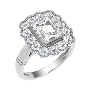 Shyla Lab-Created Rose Gold Bezel Cluster Diamond Ring