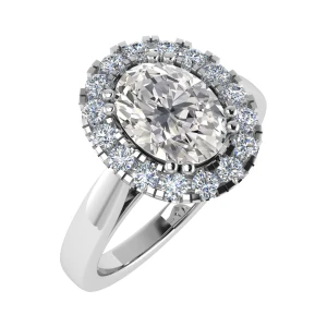 Eryn Lab-Created White Gold Double Prong Cluster Diamond Ring