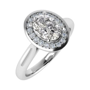 Maria Lab-Created White Gold 4 Prong Cluster Diamond Ring
