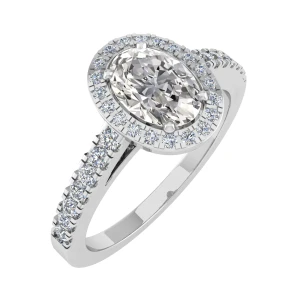 Elanor Lab-Created Oval cut 4 Prong  Cluster Diamond Ring
