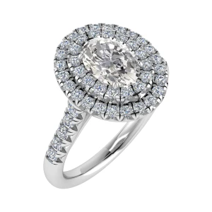 Maisie Lab-Created White Gold 4 Prong Cluster Diamond Ring
