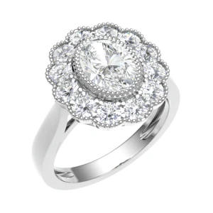 Penelope Lab Grown Yellow Gold Bezel Cluster Diamond Ring