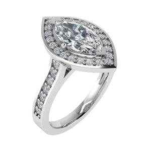 Evalina Lab-Created Marquise cut 4 Prong  Cluster Diamond Ring