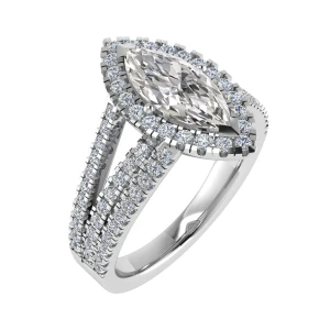 Lola Lab-Created Platinum 4 Prong Cluster Diamond Ring