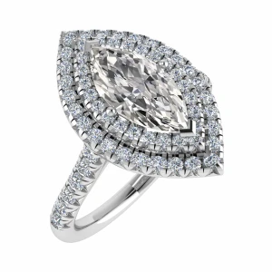 Ophelia Lab-Created Platinum 4 Prong Cluster Diamond Ring