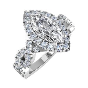 Lilly Lab-Created Yellow Gold 4 Prong Diamond Ring
