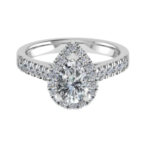Eryn Lab-Created Pear cut 3 Prong  Cluster Diamond Ring