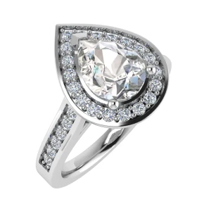 Jerofia Lab-Created Pear cut 3 Prong  Everyday Diamond Ring