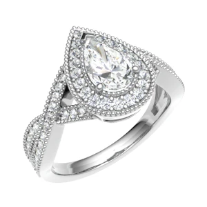 Mercy Lab-Created White Gold 4 Prong Cluster Diamond Ring