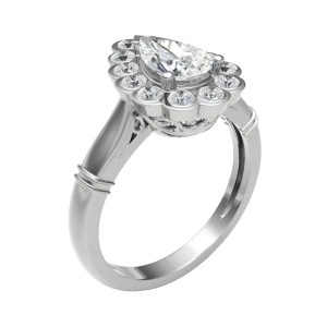 Marinus Lab-Created White Gold 3 Prong Cluster Diamond Ring