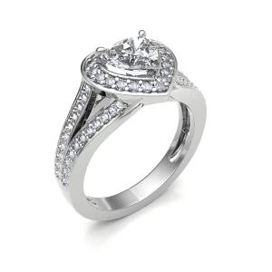 Reeta Lab-Created Platinum 3 Prong Cluster Diamond Ring
