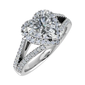 Sandra Lab-Created Platinum 3 Prong Cluster Diamond Ring