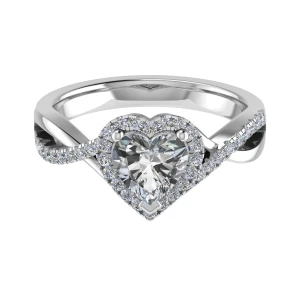 Ema Lab-Created Heart cut 3 Prong  Everyday Diamond Ring