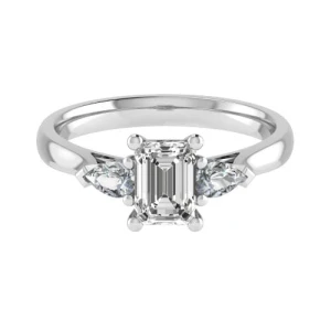  Chaos Lab-Created 4 Prong 3 Stone Diamond Ring