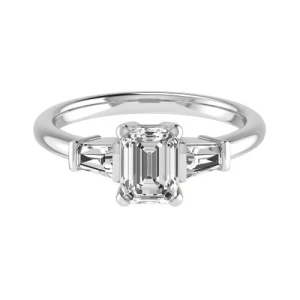 Chatlie Natural 4 Prong Side Stone Diamond Ring