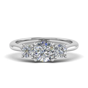  Amberlie Natural Diamond Round cut Trilogy Engagement Ring