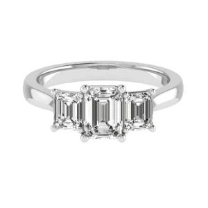 Darin Lab-Created 4 Prong Trilogy Engagement Diamond Ring
