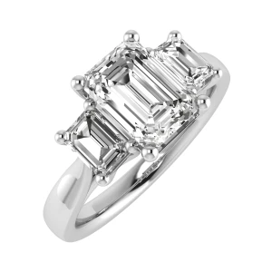 Deondra Lab-Created Yellow Gold 4 Prong Trilogy Engagement Diamond Ring