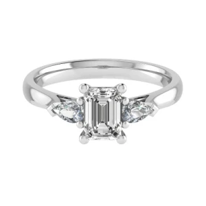 Ariene Natural Diamond Platinum Trilogy Engagement Ring