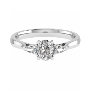 Melissa  Natural Diamond Trilogy Engagement Ring