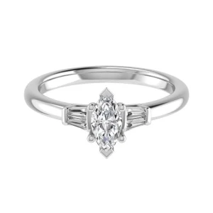 Deloris Natural 6 Prong Trilogy Engagement Diamond Ring