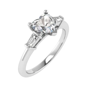 Desaray Lab-Created Yellow Gold Prong 3 Stone Diamond Ring