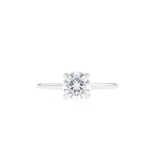 Calina Natural Platinum 4 Prong Solitaire Diamond Ring