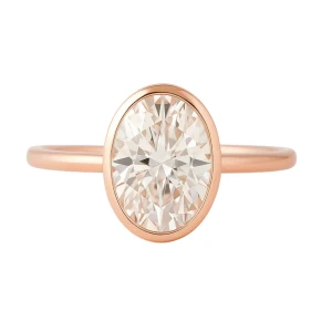 Cena Lab Grown Diamond Rose Gold Bezel Classic Solitaire Engagement Ring