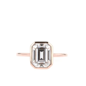 Carrina Lab-Created Diamond Rose Gold Bezel Classic Solitaire Engagement Ring