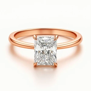  Chante Natural Rose Gold 4 Prong Solitaire Diamond Ring