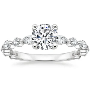 Bethari 0.20 - 3.00 Carat Lab-Created Diamond Round cut 4 Prong Set  Side Stone Engagement Ring