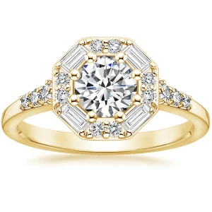  Berte 0.20 - 3.00 Carat Natural Diamond Round cut 8 Prong Side Stone Engagement Ring