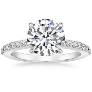 Bennca 0.20 - 3.00 Carat Lab-Created Diamond Round cut 4 Prong  Side Stone Engagement Ring