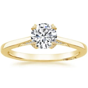 Carina 0.20 - 3.00 Carat Natural Diamond Round cut 4 Prong Side Stone Engagement Ring