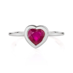 Adrey 0.30 Carat Natural Ruby Heart cut  Diamond Ring