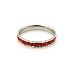 Ashiana 0.50 Carat Natural Ruby Round cut Channel Set  Diamond Ring